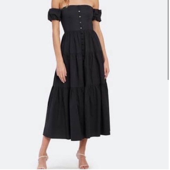 Staud Elio Dress in Black - Picture 1 of 16